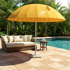 Ombrellone da Spiaggia Sunshine Sun, Ombrello Parasole per Arredamento Esterno, Moderno Ombrellone Promozionale Grande con Protezione UV - Product Image 5