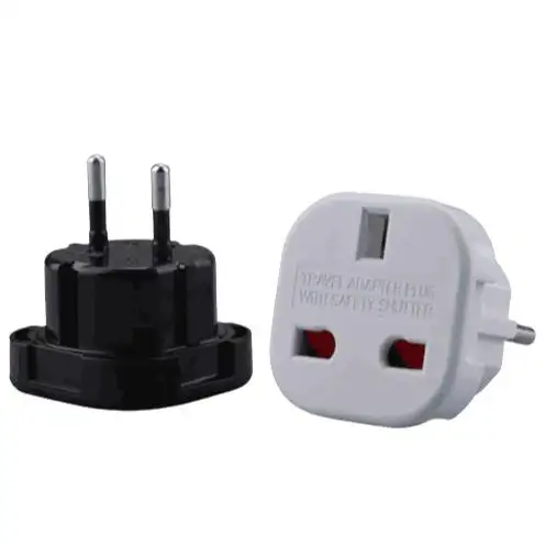 Universale del REGNO UNITO all'ue 2 P + E Plug Adapter Travel Adapter EU Plug con Otturatore di Sicurezza