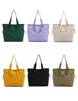 Sac fourre-tout unisexe personnalisé avec logo, couleur unie, durable, portable, grande capacité, sac à main en nylon, résistant à l'eau, polyester, yoga