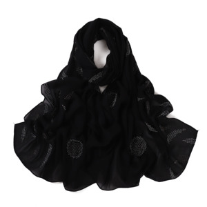 Thời Trang Phong Cách Hồi Giáo Hijab Tudung Bawal Malaysia Phụ Nữ Bán Buôn Nhà Cung Cấp Thổ Nhĩ Kỳ Khăn Choàng Khăn Trùm Đầu Lá Rhinestone Voan Khăn - Product Image 4