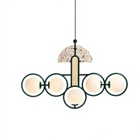 Lustre d'intérieur décoratif vintage pour villa, LED, design fantaisie, en fer et terrazzo, style Cany Art, lampe suspendue Upspace Lighting 110-240V 2700K