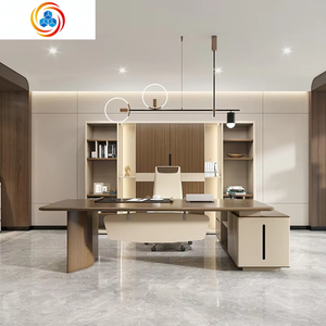 Escritorio Ejecutivo Moderno de Lujo en Forma de L, Ecológico, para CEO, con Cajón - Marca GOJO - Product Image 3