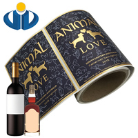 Papel con Relieve Personalizado de Fábrica, con Lámina Dorada en Relieve y UV Localizado, para Etiquetas de Botellas de Vino y Whisky