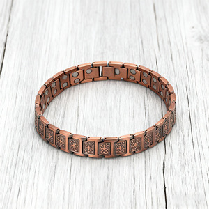 Bronze Cross Bracelet <b>Copper</b> Alloy Magnetic Geometric Unisex Fashion <b>Bangle</b> Gift Jewelry - Product Image 1