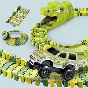 240 pz dinosauro costruzione piste da corsa ingegneria <span class=keywords><strong>pista</strong></span> veicoli ferroviari Slot giocattolo educazione assemblare giocattolo per bambini - Product Image 3