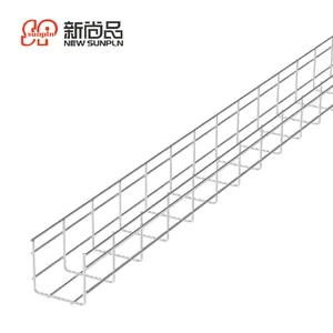 heavy-duty wire mesh cable tray basket connector accessories supplier making welding machine side plate design perforated tray