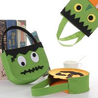 Sac et seau à bonbons d'Halloween en feutre non tissé écologique 2026 pour la collecte de friandises et les décorations