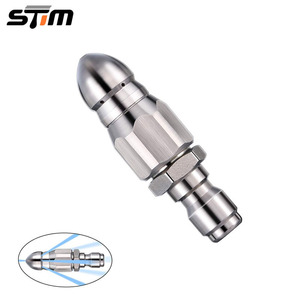 Stim High Pressure Cleaner Nozzle Stainless Steel 1/4 Quick Release Six Way Drain Cleaning - Product Image 1