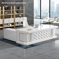 Table de direction blanche, table de beauté médicale, combinaison chaise et table, bureau moderne de luxe léger, table élégante pour femmes, table de président
