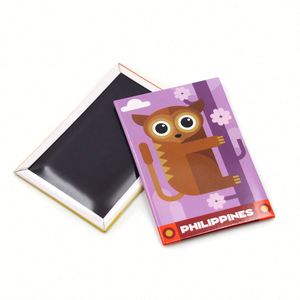 Manufactory Wholesale Custom Cartoon Souvenir Sticker Maker Metal City Gifts Magnetic Tin <b>Fridge</b> Magnet - Product Image 1