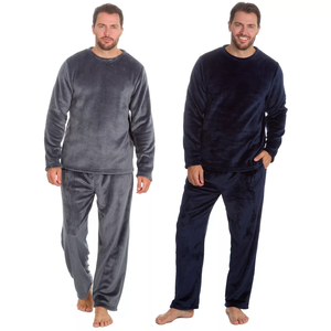 Factory couple fleece <strong>pyjamas</strong> sets long sleeve winter warm <strong>pyjamas</strong> pants <strong>men</strong> sleep lounge nightwear <strong>fluffy</strong> flannel nightsuit - Product Image 1
