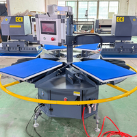 Presse à chaud automatique rotative à double tête et 6 stations, pneumatique, pour sublimation et transfert thermique sur vêtements, 50*60cm