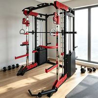 Machine Smith multifonctionnelle avec pile de poids de 150 kg, entraîneur fonctionnel, tube en acier inoxydable de 50x70 mm pour la maison et les exercices de triceps