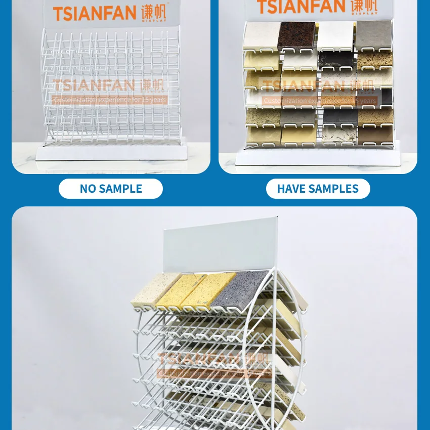 Artificial Tile Countertop Stand Sample Table Display Rack Tsianfan Metal Desk Showroom Quartz Granite and Marble Stone TM036-2
