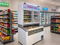 Vitrine Réfrigérée Double Température Mère-Fils, Congélateur Vertical Combiné pour Supermarché