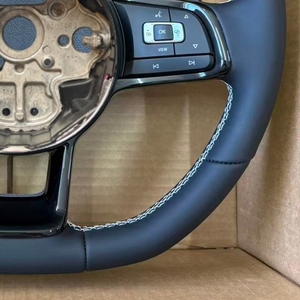 พวงมาลัยหุ้มหนังสำหรับรถยนต์ Volkswagen VW <span class=keywords><strong>Golf</strong></span> 6 <span class=keywords><strong>Golf</strong></span> 7 MK6 MK7 Mk7.5 GTI <span class=keywords><strong>Scirocco</strong></span> Polo GTS <span class=keywords><strong>R</strong></span> <span class=keywords><strong>Line</strong></span> Tiguan Passat <span class=keywords><strong>Scirocco</strong></span> - Product Image 4