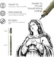 Meilleure Vente Professionnelle Ensemble de 12 Stylos Feutres Fine Line Noirs pour Croquis, Anime, Écriture – Cadeau Idéal pour Artistes