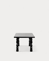 Table à manger rectangulaire en bois de manguier durable de style industriel pour 6 personnes