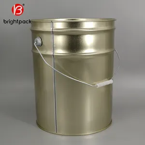 20L Colored Paint Tin Pail 5 Gallon Metal Bucket With Lid And Handle For Sale