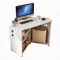 Bureau d'angle triangulaire modulaire moderne couleur chêne, table d'étude compacte autoportante pour ordinateur, mobilier de bureau à domicile