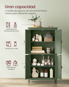 Vasagle 4-Cửa Đơn Lập Gỗ Tủ Sàn Phòng Tắm Lưu Trữ Với Có Thể Điều Chỉnh Kệ Cho Nhà Nhập Phòng Khách Đồ Nội Thất - Product Image 3