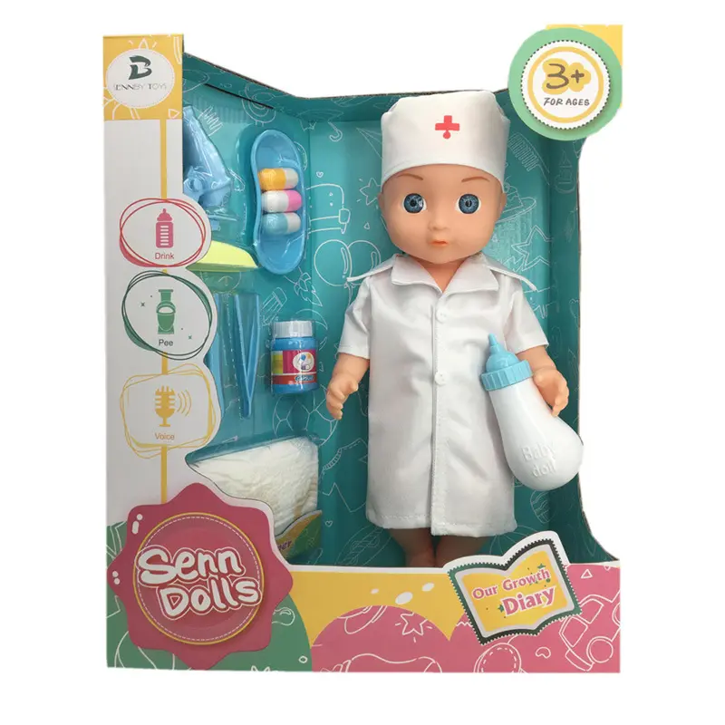 Amazon vinyl doll baby girls' toy set little doctor Play House baby nurse toy doll set