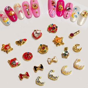 Mayorista 3D Sailor Moon Princess Nail Charms <span class=keywords><strong>Henshin</strong></span> Rod Nail Polish Wand Ring Aleación Joyería Decoración Sailor Mercury - Product Image 2