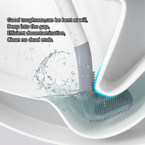 Amerikaanse Modetrend Milieuvriendelijke Huishoudartikelen Plus Aan De Muur Gemonteerde Lange Steel Golf Siliconen Toiletborstel Badkamerreinigingsborstel - Product Image 3