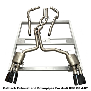 Vortex Lightweight <b>Sandblasted</b> Titanium Full System With Downpipes For Audi RS6 C8 4.0T Track Racing Upgrade - Product Image 1