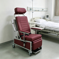 Fauteuil médical inclinable manuel réglable, fauteuil mobile avec appui-tête, ceinture de sécurité et plateau avant pliable