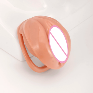 New sissy hồng mềm âm hộ Nam chastity lồng với 4 dương vật Nhẫn Khóa Cock Harness vành đai bdsm Đồ chơi tình dục cho nam giới gay femboy 18 + - Product Image 6