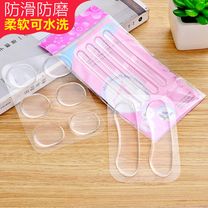 Transparent Invisible Heel Cushions Silicone Anti-Slip Washable Reusable For High Heels Sneakers <b>Leather</b> Shoes Women - Product Image 1