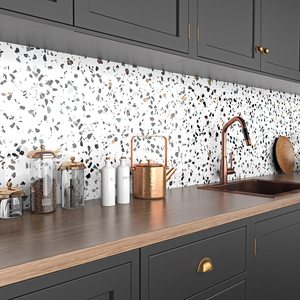 Carta da parati per controsoffitto in granito di marmo bianco carta da parati in Terrazzo impermeabile in vinile Peel and Stick rotolo di carta da parati per bancone da cucina - Product Image 2