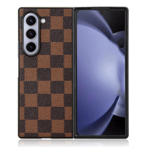 Funda para Teléfono Móvil <span class=keywords><strong>Samsung</strong></span> Z Fold 7, Nueva Funda Protectora <span class=keywords><strong>de</strong></span> Cuero a Cuadros Resistente a Caídas para <span class=keywords><strong>Samsung</strong></span> Z Fold 5 4 6, 2024 - Product Image 2