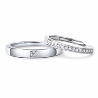 Ensemble de bagues de couple en argent sterling 925 et moissanite, qualité supérieure, taille ronde VVS, bijoux de fiançailles et de mariage, cadeau professionnel en gros