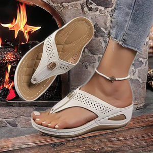 Sandali ortopedici con zeppa QF1 Summer Gladiator da donna, <span class=keywords><strong>ciabatte</strong></span> da casa, scarpe casual, taglie forti, piatte, per esterno - Product Image 3