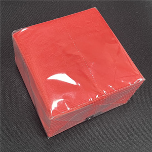 Khăn ăn giấy màu nâu trắng, gấp 1/4, kích thước tùy chỉnh 25*25/30*30/33*33cm, 2 lớp, in logo nổi màu đỏ - Product Image 1