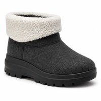 Bottes de neige d'hiver pour femmes, à manchette courte, doublées de peluche, semelle épaisse, bout rond, antidérapantes, chaussures décontractées