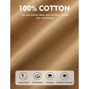 Shorts chino Oxford classiques pour homme FOXA, coupe classique, entrejambe 7'', plissés, devant plat, pour le golf - Product Image 6