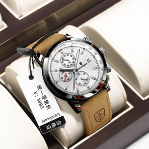 Reloj de Pulsera de Lujo POEDAGAR para Hombre, Resistente al Agua, Luminoso, Cronógrafo, con Fecha, Reloj Deportivo de Cuero para Hombre, Relojes de Cuarzo <span class=keywords><strong>932</strong></span> - Product Image 5