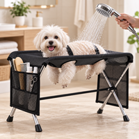 Table de toilettage pour animaux de compagnie pliable et détachable en acier inoxydable, kit de toilettage pour animaux, hamac de bain pour chien, support de hamac de bain pour animaux, toilettage canin