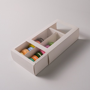 Sunshine Macaron <b>Boxes</b> Package Cardboard Single Row Drawer Style Macaron Cake Package Box Custom Macaron Box - Product Image 2