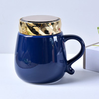 Tasse en céramique en nid d'abeille de 460ml avec infuseur et couvercle thermique Couvercle miroir Tasse à thé Essentiels de bureau pour Instagram et TikTok