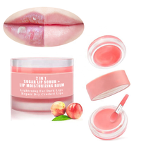 NOUVEAU Gommage exfoliant et éclaircissant pour les lèvres 2 en 1 au sucre, baume à lèvres végétalien pour lèvres foncées, sèches et gercées, exfoliant et hydratant, masque baume