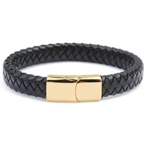 Pulsera con Grabado de Logotipo Personalizado, Cierre Magnético de Acero Inoxidable, Pulseras de Cuero para Él, Regalos de Joyería para Miembros del Club - Product Image 5