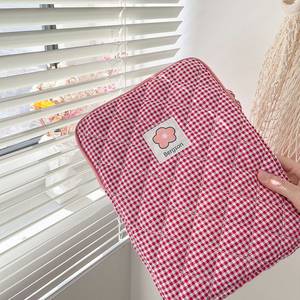<span class=keywords><strong>Pochette</strong></span> de protection en coton matelassé à carreaux, rouge et noir, <span class=keywords><strong>pour</strong></span> tablette d'ordinateur portable, <span class=keywords><strong>pour</strong></span> <span class=keywords><strong>iPad</strong></span> Air <span class=keywords><strong>Pro</strong></span> - Product Image 2