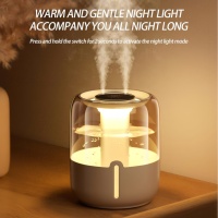 Difusor ultrasónico de vapor frío de gran capacidad de 6.8L, humidificador portátil con luz nocturna cálida, llenado superior, enchufe USB y aroma