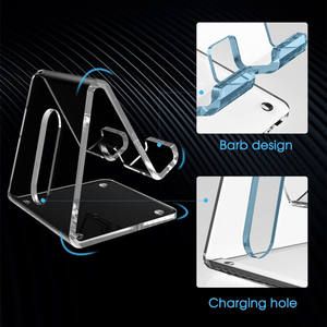 Présentoir de téléphone portable en acrylique personnalisé Support de téléphone portable Lucite avec station d'accueil pour <span class=keywords><strong>magasin</strong></span> de détail - Product Image 5