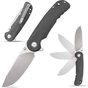 Navaja de Bolsillo Plegable con Mango G10 y Hoja de Acero D2, Portátil, de Acero Inoxidable, para Supervivencia al Aire Libre, Caza Táctica y Camping, Personalizable OEM - Product Image 2