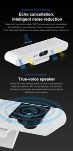 Barra de vídeo de cámara web USB con seguimiento de altavoz automático Zoom digital 4X Cámara 4K 94 ° FOV Sistema de videoconferencia de gran angular - Product Image 4